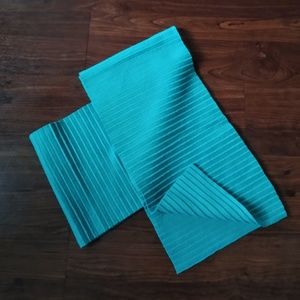 Coldwater Creek teal ribbed striped scarf